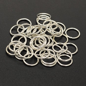 Brass Round Rings, Soldered Jump Rings, Closed Jump Rings, Cadmium Free & Lead Free, Silver Color Plated, 18 Gauge, 7x1mm, Inner Diameter: 5mm, Hole: 5mm