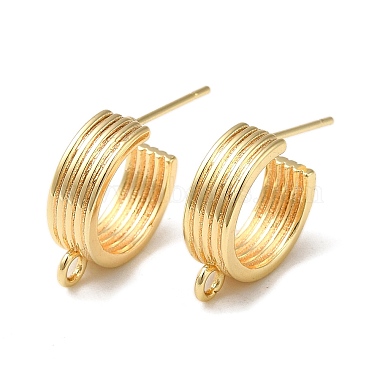 Real 18K Gold Plated Ring Brass Stud Earring Findings