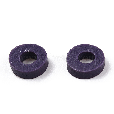Flat Round Handmade Polymer Clay Bead Spacers(CLAY-R067-4.0mm-04)-5