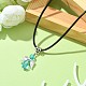 Angel Shape Alloy with Glass Pendant Necklaces(NJEW-JN04560)-4