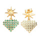 Cubic Zirconia Diamond Stud Earrings(EJEW-N011-58B)-1