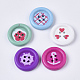 4-Hole Spray Painted Maple Wood Buttons(BUTT-T006-017)-1