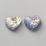 Resin Cabochons, Heart, Lilac, 16x18x9.5mm(RESI-WH0028-27G)