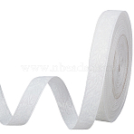 25 Yards Vintage Jacquard Polyester Ribbon, Flower, Emobridered Woven Ribbon, White, 5/8 inch(15mm)(OCOR-CY0004-43B)