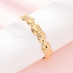 304 Stainless Steel Cuff Bangles for Women, Peanut, Golden, Inner Diameter: 1.89x2.20 inch(4.8x5.6cm), 12.5mm wide(BJEW-C155-01D-G)