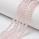 4mm Pink Rondelle Glass Beads(EGLA-A034-T4mm-D10)