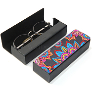DIY Imitation Leather Glasses Case Diamond Painting Kits, Eyeglasses Case Craft with Magnetic Closure, with Glue Clay, Tray, Pen, Rhinestones, Flower Pattern, Case: 160x54x36mm(DIAM-PW0001-104Q)