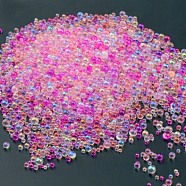 AB Color Plated 3D Nail Art Glass Mini Ball Beads, Tiny Caviar Nail Beads, DIY Nails Art Round Decorations, Pearl Pink, 0.4~3mm, 720~1000pcs/bag(MRMJ-WH0064-40A)