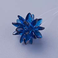 Glass Woven Beads, Flower/Sparkler, Made of Horse Eye Charms, Marine Blue, 13mm(EGLA-A003-A17)