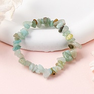 Unisex Chip Natural Flower Amazonite Beaded Stretch Bracelets, Inner Diameter: 1-3/4~2 inch(4.5~5cm)(BJEW-S143-26)