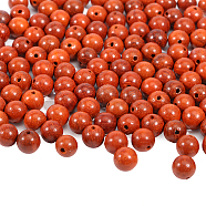 250Pcs Natural Wood Beads, Dyed, Round, Saddle Brown, 8.5x8mm, Hole: 1.4mm(WOOD-GL0001-12)