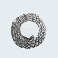 304 Stainless Steel Herringbone Chain Necklaces, Stainless Steel Color, 17.80 inch(45.2cm)(NJEW-P282-03P)
