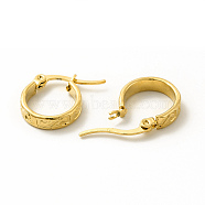 201 Stainless Steel Grooved Spiral Hoop Earrings with 304 Stainless Steel Pins for Women, Golden, 27x29x2mm, Pin: 0.6x1mm(EJEW-M214-09D-G)