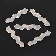 Acrylic Wave Shape Cabochons, for Hair Accessories, WhiteSmoke, 65x15x2mm(FIND-B003-07C)