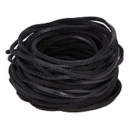 Gorgecraft Flat Leather Jewelry Cord, Jewelry DIY Making Material, Black, 3x2mm, about 10.94 Yards(10m)/Roll(WL-GF0001-07C-03)