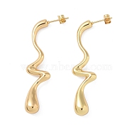 Teardrop 304 Stainless Steel Stud Earrings for Women, Golden, 52.5x7mm(EJEW-K278-23G)