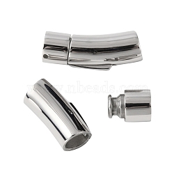 304 Stainless Steel Bayonet Clasps, Tube, Stainless Steel Color, 31x10x11mm, Hole: 8mm(STAS-F131-26P)