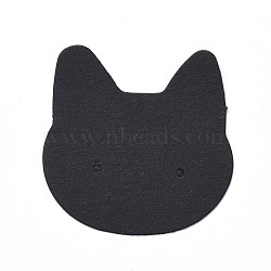 Cardboard Earring Display Cards, Rabbit Head, Black, 35x35x0.4mm, Hole: 1.2mm(CDIS-L003-C01-B)