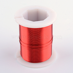 Round Copper Jewelry Wire, Red, 26 Gauge, 0.4mm, about 98.42 Feet(30m)/roll(CWIR-R004-0.4mm-03)