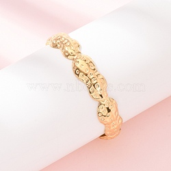 304 Stainless Steel Cuff Bangles for Women, Peanut, Golden, Inner Diameter: 1.89x2.20 inch(4.8x5.6cm), 12.5mm wide(BJEW-C155-01D-G)