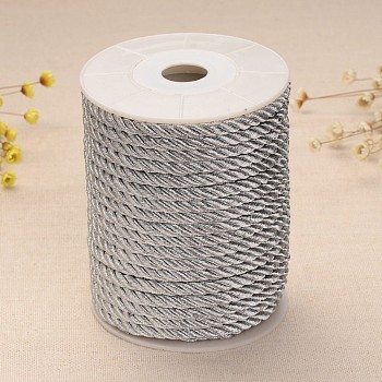 Twisted Nylon Thread, Silver, 5mm, about 18~19yards/roll(16.4m~17.3m/roll)