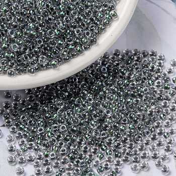 MIYUKI Round Rocailles Beads, Japanese Seed Beads, 8/0, (RR3204) Magic Smoke Patina Lined Crystal, 3mm, Hole: 1mm, about 2111~2277pcs/50g