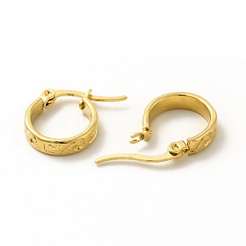 201 Stainless Steel Grooved Spiral Hoop Earrings with 304 Stainless Steel Pins for Women, Golden, 27x29x2mm, Pin: 0.6x1mm