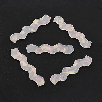 Acrylic Wave Shape Cabochons, for Hair Accessories, WhiteSmoke, 65x15x2mm