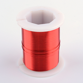 Round Copper Jewelry Wire, Red, 26 Gauge, 0.4mm, about 98.42 Feet(30m)/roll
