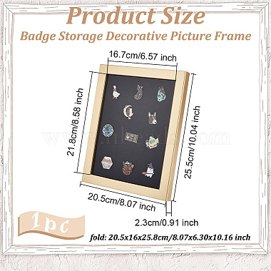 Wood & Plastic Rectangle Photo Frame Stand(DJEW-WH0072-13C-03)-2