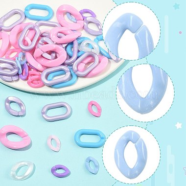 180Pcs 9 Colors Opaque Acrylic Linking Rings(OACR-FS0002-78)-2