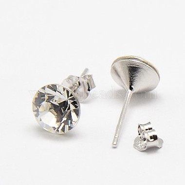 16mm Sterling Silver + Austrian Crystal Stud Earrings