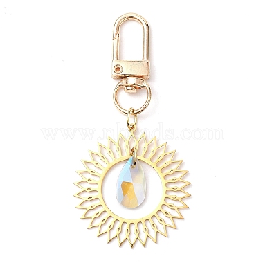 Clear AB Flower Stainless Steel Pendant Decorations