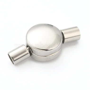 Stainless Steel Color Flat Round 304 Stainless Steel Magnetic Clasps