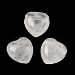 Natural Quartz Crystal Beads, Rock Crystal Heart Beads, 15.5x15~15.5x8.5~9mm, Hole: 1.6~1.8mm(G-B180-A04-01)