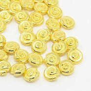 Tibetan Style Alloy Beads, Lead Free and Cadmium Free, Snail, Golden, 14x7mm, Hole: 1mm(K095H011)
