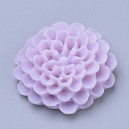 Resin Cabochons, Dahlia Flower, Lilac, 19~20x6~7mm(CRES-Q197-22F)