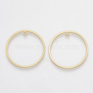 Smooth Surface Alloy Open Back Bezel Pendants, For DIY UV Resin, Epoxy Resin, Pressed Flower Jewelry, Ring, Matte Gold Color, 30x1.5mm, Hole: 1.5mm(X-PALLOY-S117-129)