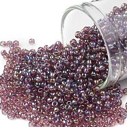 TOHO Round Seed Beads, Japanese Seed Beads, (166B) Transparent AB Medium Amethyst, 11/0, 2.2mm, Hole: 0.8mm, about 1110pcs/10g(X-SEED-TR11-0166B)