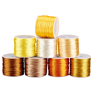 Elite 8 rolls 8 colors Nylon Rattail Satin Cord, Beading String, for Chinese Knotting, Jewelry Making, Mixed Color, 1mm, about 32.8 yards(30m)/roll, 1 roll/color(NWIR-PH0002-08B)