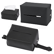 Imitation Leather Tissue Boxes for Car Seat Back, with Alloy Clasp, Black, Finished Product: 180x110x100mm(AJEW-WH0347-14C)