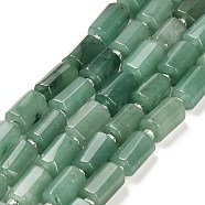 Natural Green Aventurine Beads Strands, with Seed Beads, Faceted Column, 9~11x6~7.5x6~7.5mm, Hole: 1.2mm, about 30pcs/strand, 15.16~15.55 inch(38.5~39.5cm)(G-G068-A33-01)