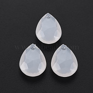 Transparent Acrylic Beads, Faceted, Teardrop, WhiteSmoke, 17.5x13x7.5mm, Hole: 1.8mm, about 560pcs/500g(TACR-T003-22)