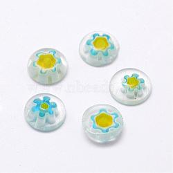 Handmade Millefiori Glass Cabochons, Half Round/Dome, Mixed Color, 10x3mm(LAMP-G121-15)
