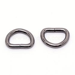 Iron D Rings, Buckle Clasps, For Webbing, Strapping Bags, Garment Accessories, Gunmetal, 15.5x19x3mm(IFIN-WH0061-03A-B)