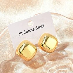 304 Stainless Steel Stud Earrings for Women, Rhombus, Golden, 22x22mm(EJEW-A125-68G)