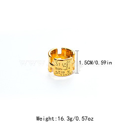 Word 304 Stainless Steel Finger Rings, Golden, 15mm, US Size 8(18.1mm)(FS-WG887A1-03)