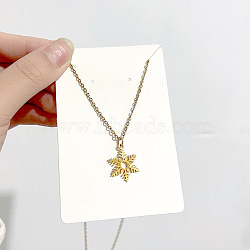 Christmas Stainless Steel Pendant Cable Chain Necklaces, Golden, Snowflake(NG7275-4)