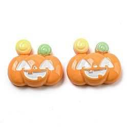 Halloween Opaque Resin Decoden Cabochons, Sandy Brown, Pumpkin, 22x24.5x8.5mm(CRES-H002-02I)