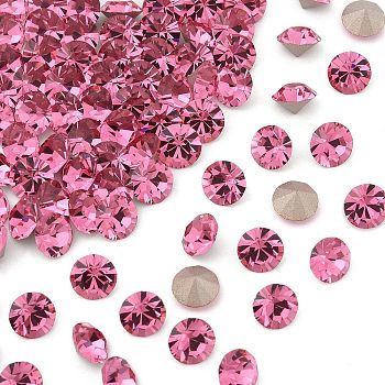 Preciosa&reg MAXIMA Crystal Round Stones, Czech Crystal, Dura Foiling, Round(431 11 615 Chaton), 70010 Rose, SS10/PP21(2.7~2.9mm)